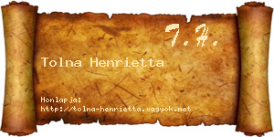 Tolna Henrietta névjegykártya